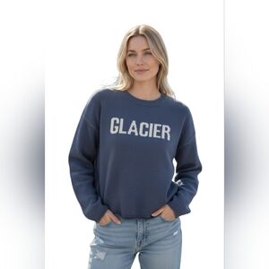 Town Pride Women's 'Glacier' Knit Long Sleeve Pullover Sweater Size M Blue